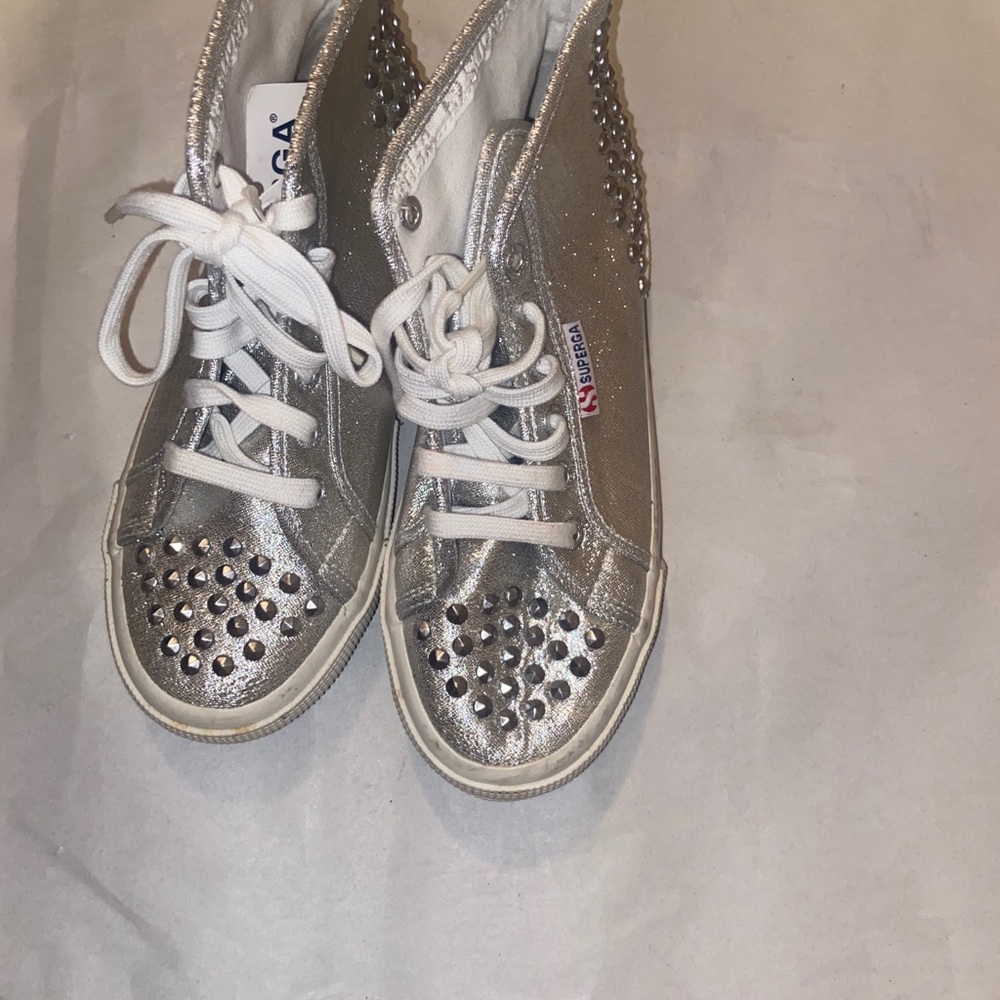Silver studded superga